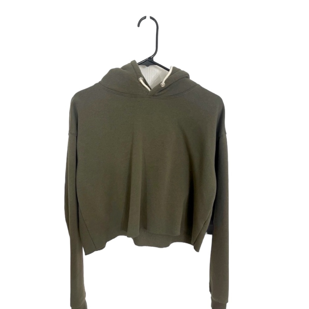 Target Olive Green Cropped Hoodie (Size M)